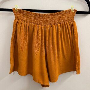 Size XS Forever 21 Orange High Waisted Elastic Stretch Wide Leg Loose Shorts
